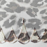 Ажурне мереживо вишивка на сітці: бежева нитка на сітці з тваринним малюнком, ширина 13,5, фото 6