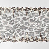 Ажурне мереживо вишивка на сітці: бежева нитка на сітці з тваринним малюнком, ширина 13,5, фото 3