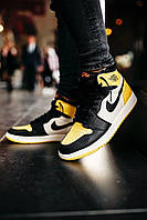 Мужские кроссовки Nike Air Jordan 1 Retro Mid Black Yellow White