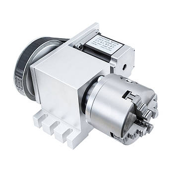 Поворотна вісь 80мм 6:1 К12 Nema23 4-кулачковий патрон, на ремені, фото 2