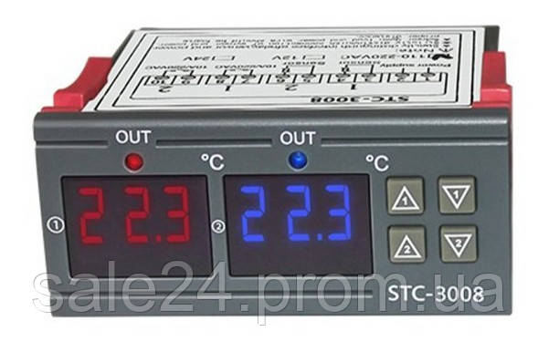 Терморегулятор STC-3008 2х канальный на 220 В регулятор контроллер ...