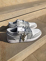 Женские кроссовки Nike Air Jordan Retro 1 Low Grey White 3.0