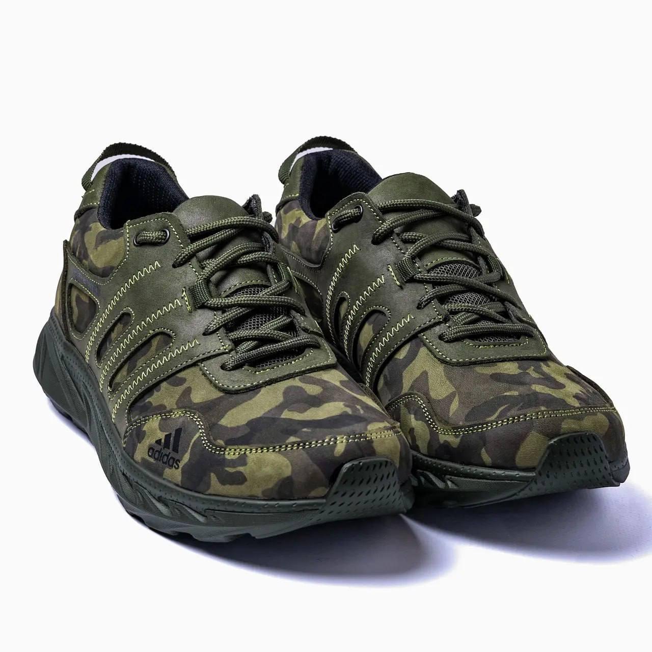 Чоловічі шкіряні кросівки Adidas Climacool Хакі-камуфляж