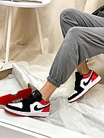 Женские кроссовки Nike Air Jordan Retro 1 Low Black Toe Red