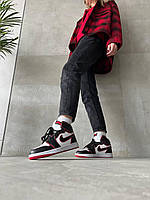 Мужские / женские кроссовки Nike Air Jordan 1 Retro Mid Black Red White
