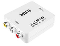 Конвертер AV/RCA/тюльпаны -> HDMI AV2HDMI, RCA2HDMI, хдми аналог>цифра адаптер преобразователь (537646892)