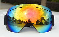 Маска лижна UV400 без оправи/рамок Жовтий хамелеон скло окуляри для лиж (556644456)