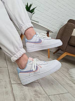 Женские кроссовки Nike Air Force 1 White Blue Pink