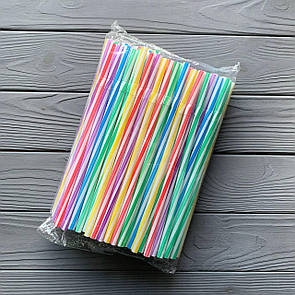 Трубочка товста смугаста з коліном D=8мм H=24см (100шт/уп)