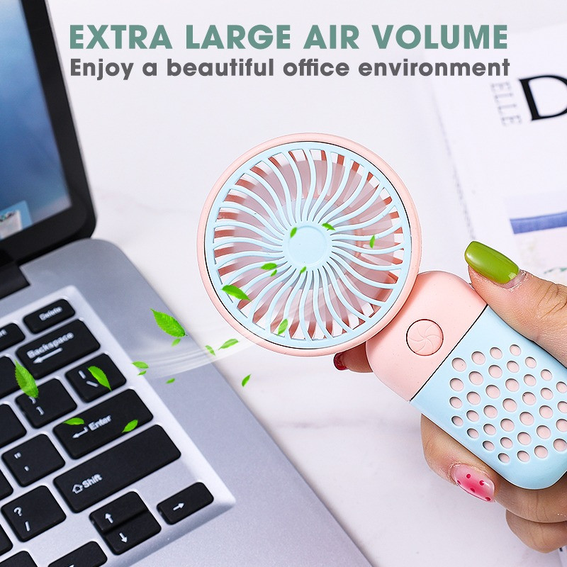 Міні вентилятор акумуляторний Mini Fan Z8 Рожево-блакитний, ручний вентилятор