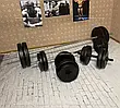 Лавка для жиму + 4 грифа + 85 кг дисків Гантелі, гирі, штанги та диски АВС пластик комплект, фото 8