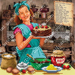 БИС-8018. Схема для часткової вишивки бісером Шоколадний бісквіт