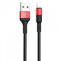 Кабель Hoco X26 USB to Lightning 1m черно-красный