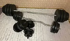 Лавка для жиму з тягою + 4 грифа + 115 кг дисків Гантелі, гирі, штанги та диски АВС пластик комплект, фото 5