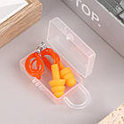 Беруші для плавання, захист від води + силіконовий корд, Orange, фото 5