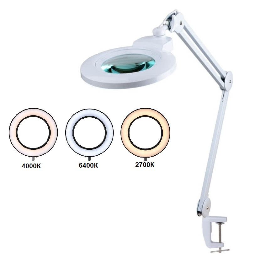 Безтіньова настільна лампа з лінзою  9006LED DOCTOR LAMP 12W 3000-4000-6000K з регулюванням яскравості