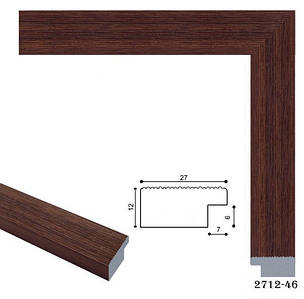Фоторамка 50х70 см., коричневий структурний, багет 2712-46