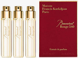 Парфуми унісекс Набір Maison Francis Kurkdjian Baccarat Rouge 540 Extrait (Баккарат Руж 540 Екстракт) 3 x 11 ml/мл