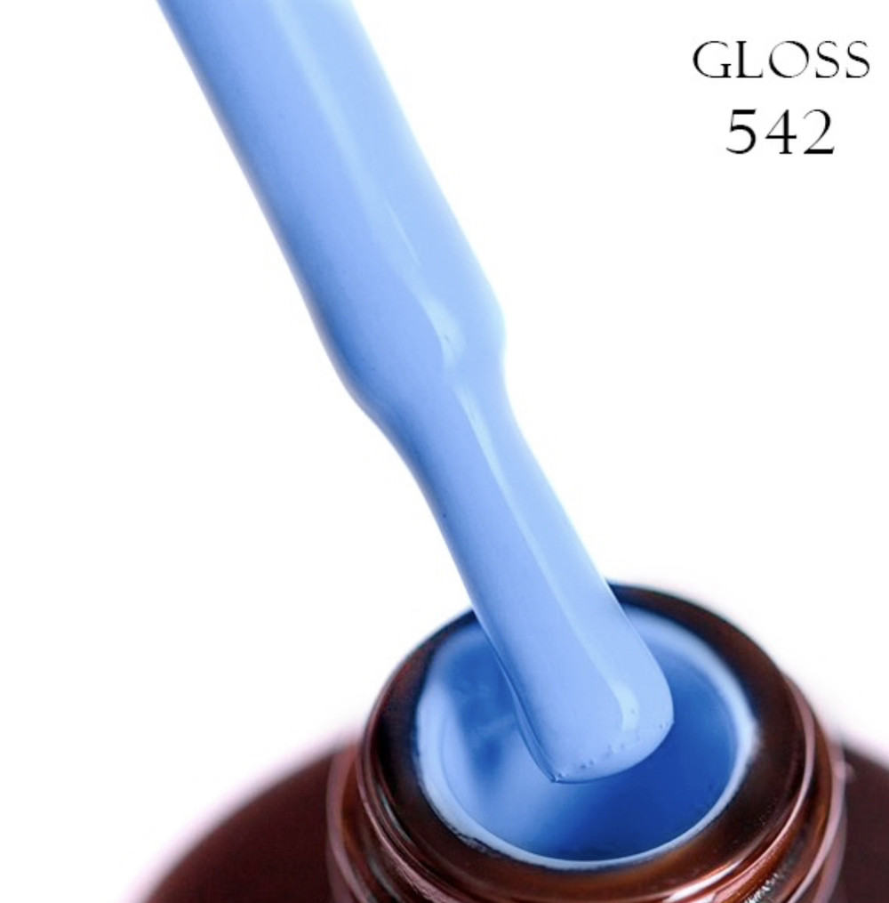 Гель-лак GLOSS 542 (небесний), 11 мл, фото 1