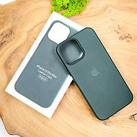 Оригинальный кожаный чехол-накладка MagSafe Leather Case for Apple iPhone 13 Pro Max Sequoia Green