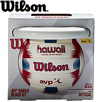 Набор для пляжного волейбола мяч фрисби Wilson Hawaii AVP Red/Blue/White, размер №5