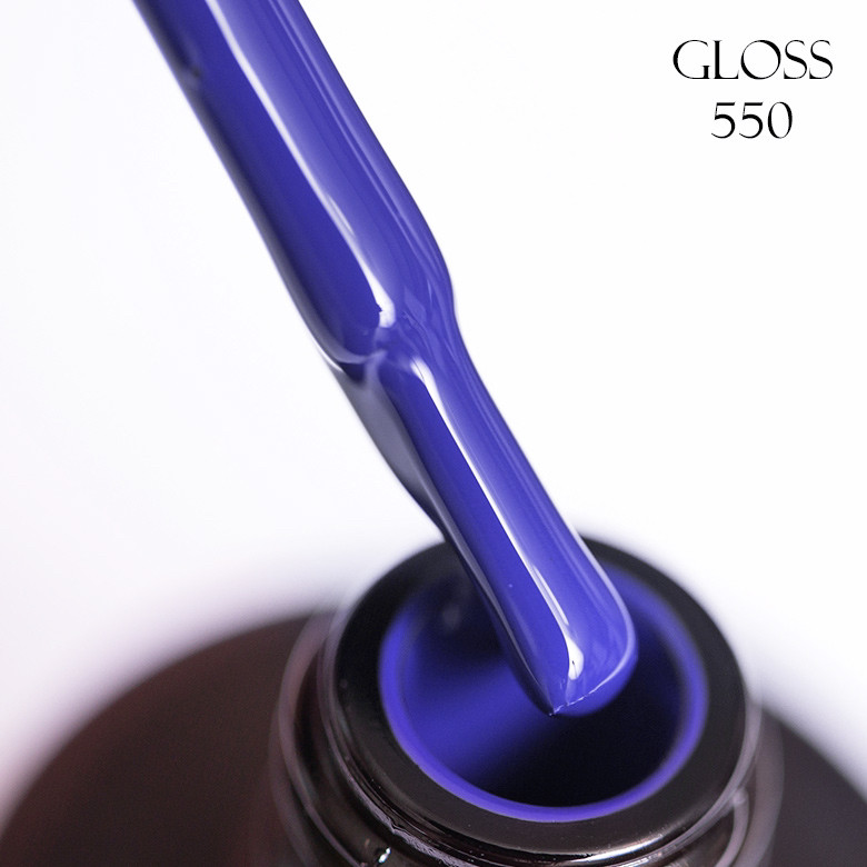 Гель-лак GLOSS 550 (насичений волошковий), 11 мл, фото 1