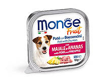 Monge Dog Fruit влажный корм для собак, паштет со свининой и ананасом, 0.1КГ