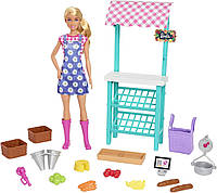 Barbie Career Farmers Market Playset HCN22 Mattel лялька Барбі Фермер Ігровий набір Фермерський ринок магазин