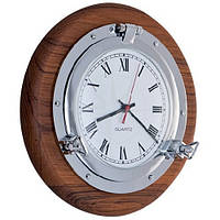 Часы-иллюминатор 230 мм тик хромированная латунь Foresti & Suardi 2085.C.TK