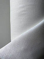 Біла з молочним відтінком 100% лляна костюмна тканина, колір 101