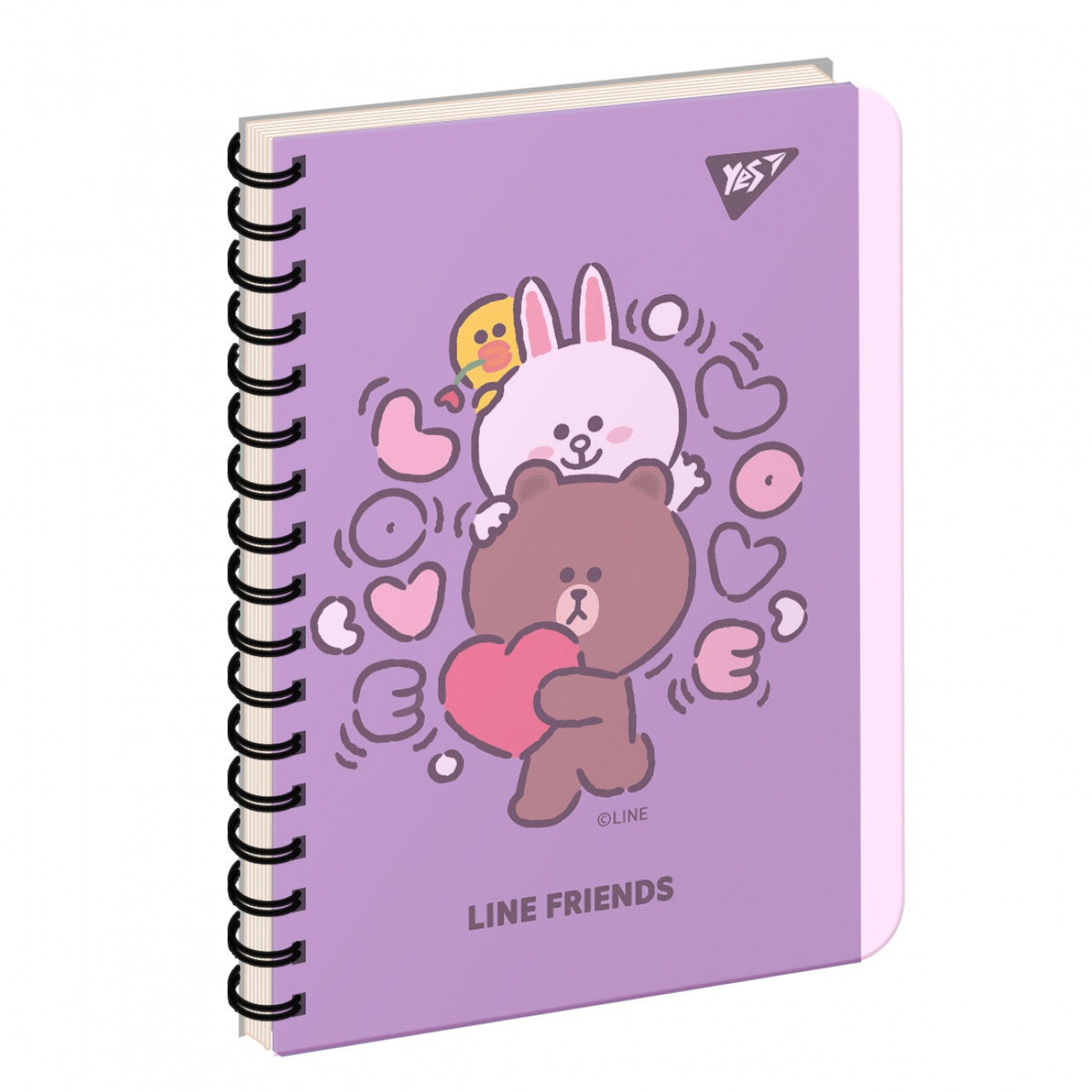 Зошит для записів YES В6/144 пластикова обкладинка Line friends (681900)