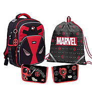 Набор школьный ортопедический рюкзак + пенал + сумка для обуви YES S-40 Marvel Deadpool (553843К)