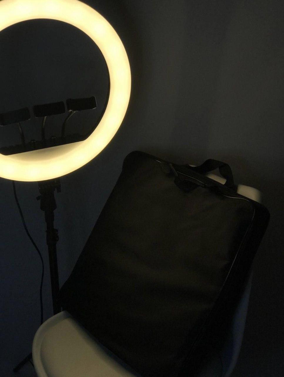 Светодиодная кольцевая лампа 54 см со штативом, Кольцевая лампа набор блоггеров, Кольцевая лампа для селфи - фото 6 - id-p1882027076