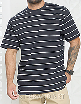 58,60. Чоловіча футболка великого розміру (Батал) 100% бавовна, в смужку - темно сіра, фото 2