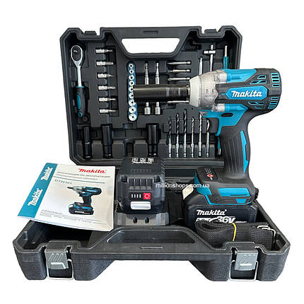 Гайковерт акумуляторний безщітковий Makita DTW301(36V, 5AH) з набором інструментів., фото 1