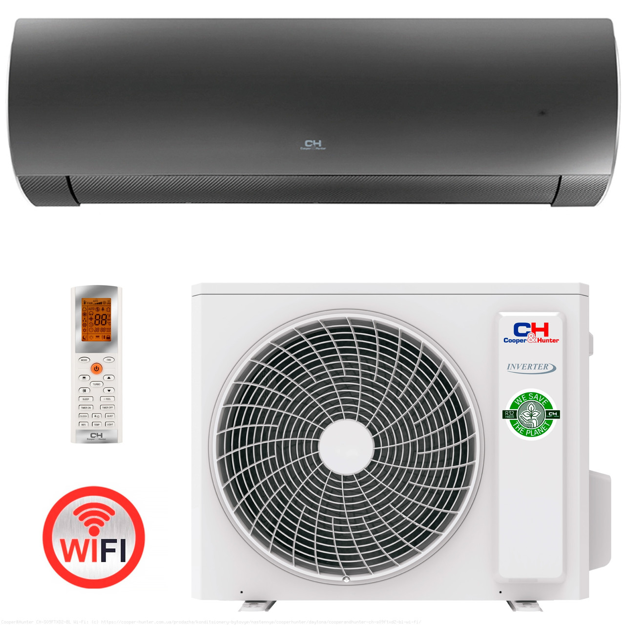 Кондиціонер тепловий насос Cooper&Hunter CH-S24FTXD2-BL Wi-Fi