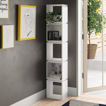 Стелаж для дому, стильна етежарека з ДСП 5 відкритих відсіків СТ-1х5, Білий