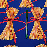 Міц костюмка "Барбі" бістреч принт "Спагеті" на синьому (електрик), фото 3