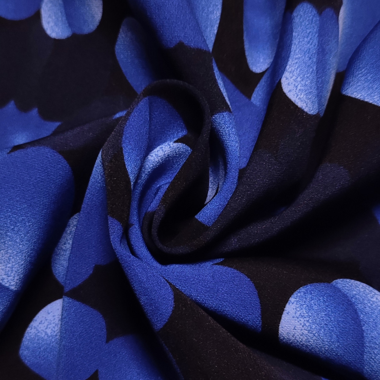 Міц костюмка "Барбі" бістреч принт абстрактна квітка синій
