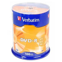 Диск DVD Verbatim 4.7Gb 16X CakeBox 100шт (43549)