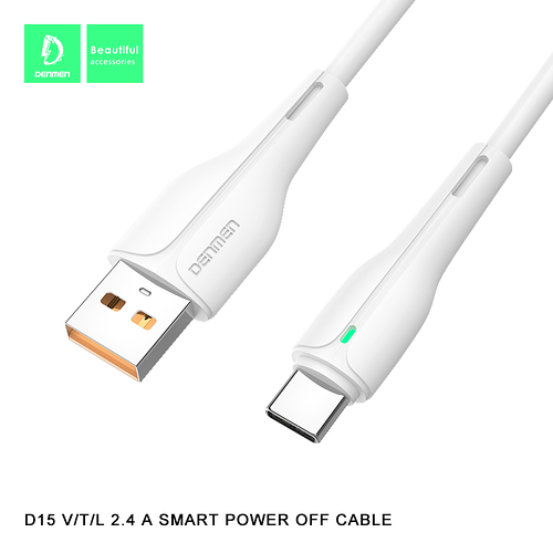 Кабель USB Denmen D15T USB - Type-C (2.4A) OD4.0мм WHITE (ID#1790146831 ...