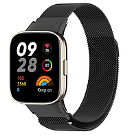 Ремешок DK Metal Milanese Loop Magnetic для Xiaomi Redmi Watch 3 (black)