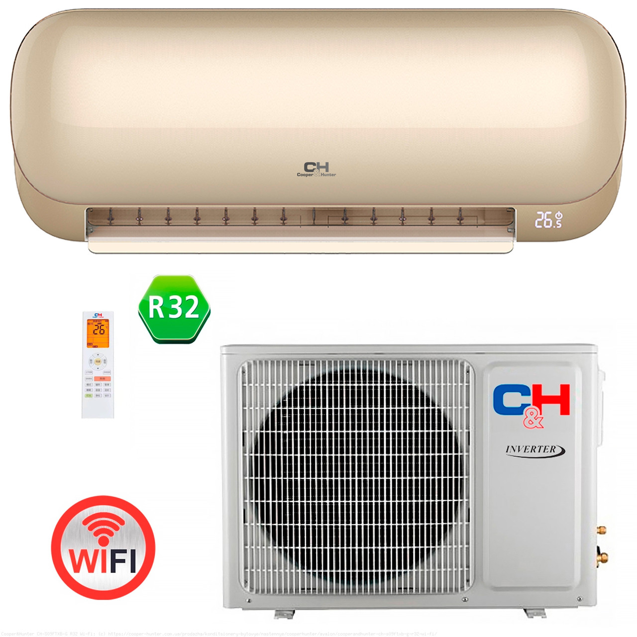 Кондиціонер тепловий насос Cooper&Hunter CH-S09FTXZ-NG R32 Wi-Fi