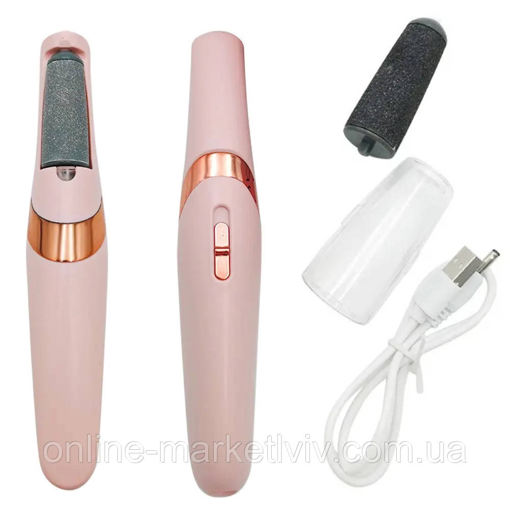 Електрична пемза для ніг з 2 насадками Flawless Pedi, USB / Апарат для педикюру / Пилка для ніг