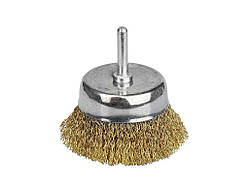 Щітка дротяна чашоподібна Ø50мм хвостовик Ø6мм (латунірованная) 9015051 ТМ SIGMA