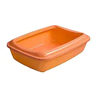 Туалет під наповнювач AnimAll для котів, з лопаткою, помаранчевий, 50×37×13.5 см