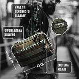 Тактична чоловіча сумка BAGHAMMER зелена олива через плече з тканини А, фото 2