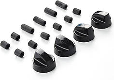 Комплект ручок для плити з перехідниками 4шт (чорний)