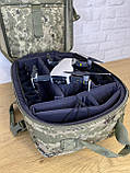 Рюкзак для квадрокоптера 45×30×17см. Сумка для дрону DJI mavic 2 і 3. Піксель, фото 6