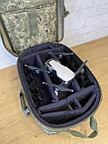 Рюкзак для квадрокоптера 45×30×17см. Сумка для дрону DJI mavic 2 і 3. Піксель, фото 7